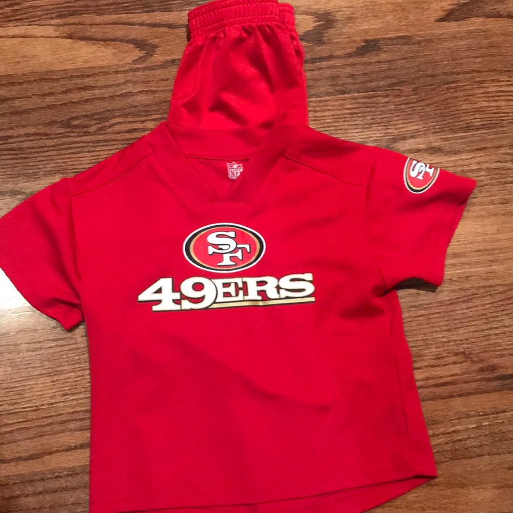 49ers Jersey and football style pants